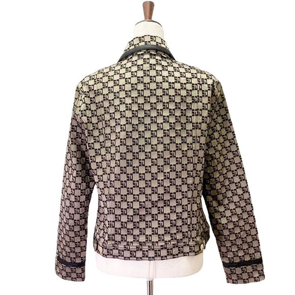 Vintage St. John Sport Jacquard SJ Logo Pant Suit Tan & Brown Size 4 | Small - Picture 3 of 16